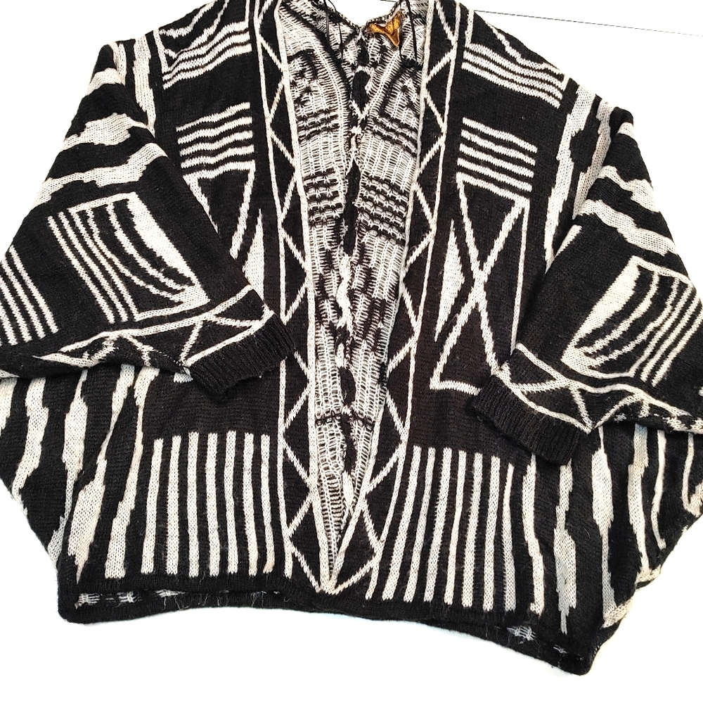 Geometric print cardigan